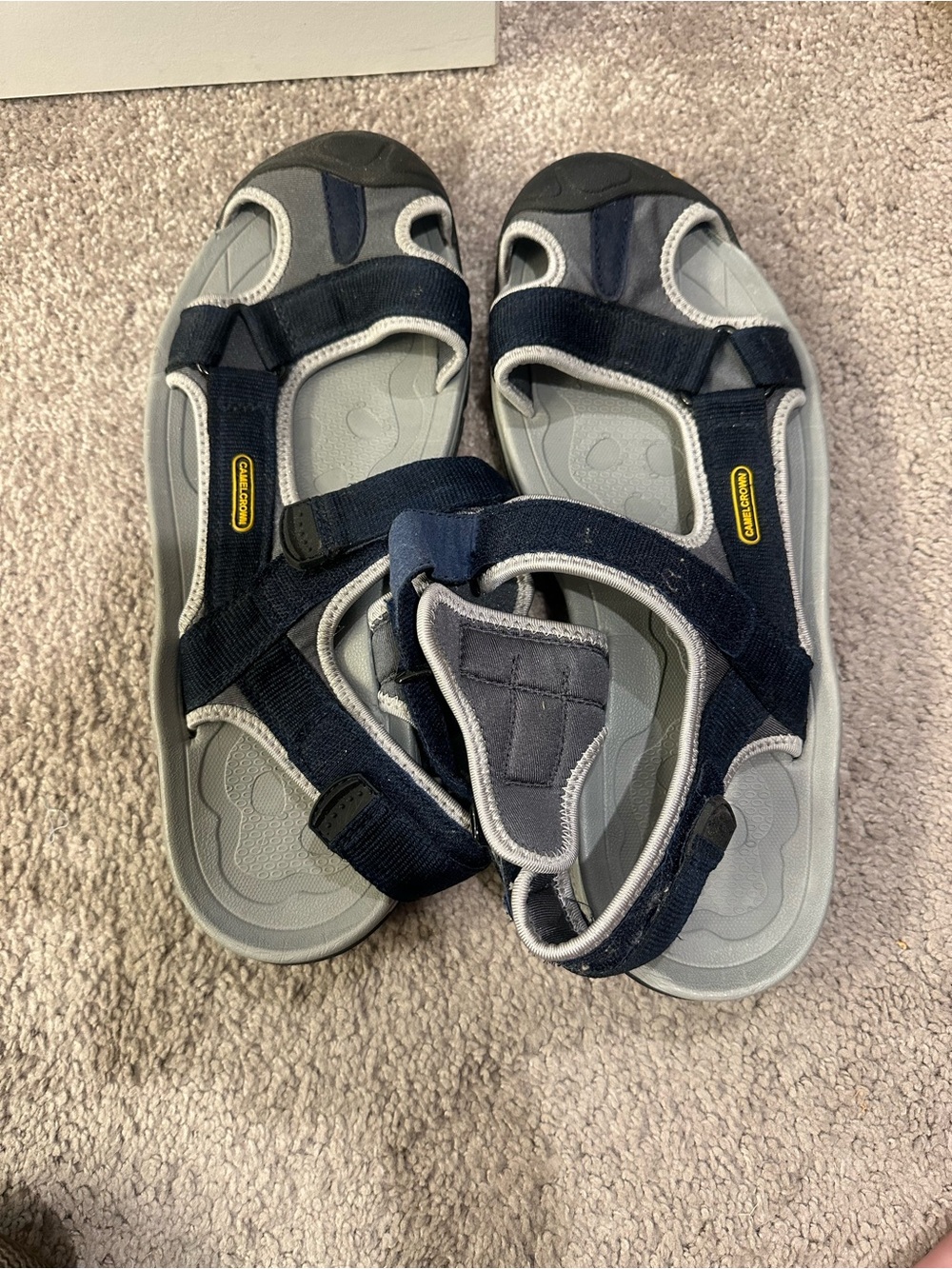 Camel Crown Mens Navy and Gray Sport Sandals - Outdoor Comfort